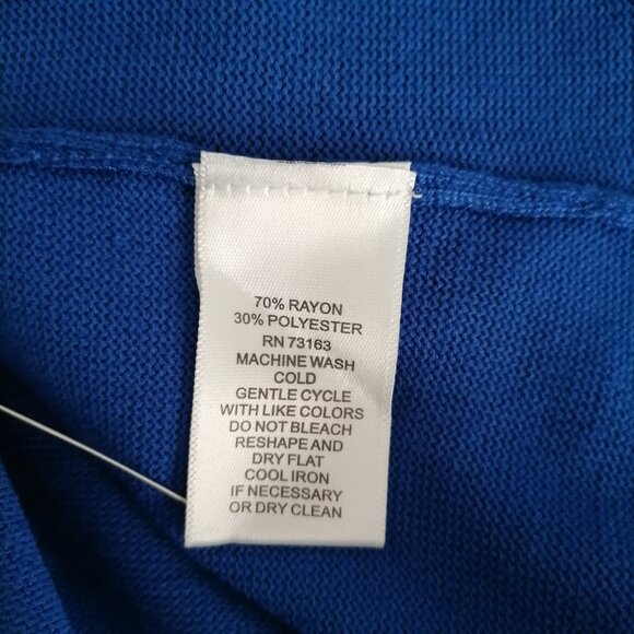 NWT Cable & Gauge Womens Blue Scoop Neck Back Zip Drop Shoulder Sweater Size 1X - Picture 6 of 7